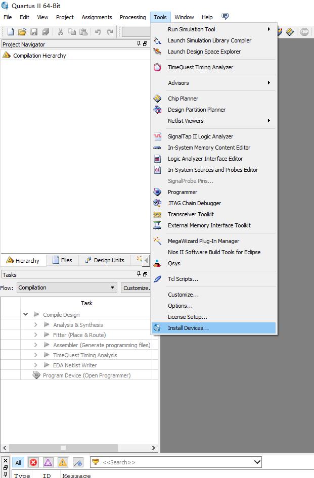 Quartus 安装DEVICE器件库时，Intall Devices无响应的解决办法。