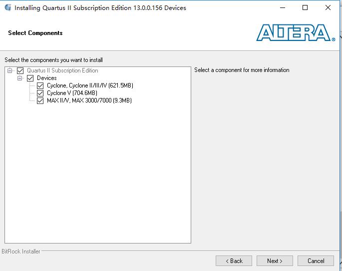 Quartus 安装DEVICE器件库时，Intall Devices无响应的解决办法。